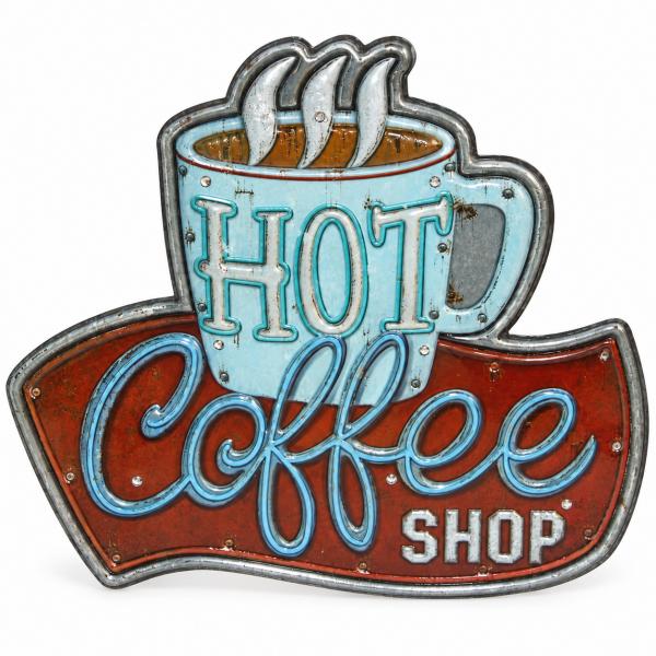 LED- Schild aus Kunststoff Coffee 26 x 30 cm 8 LEDs