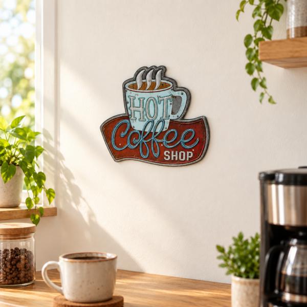 LED- Schild aus Kunststoff Coffee 26 x 30 cm 8 LEDs