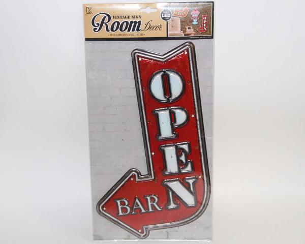 LED-Schild aus Kunststoff Open Bar 38 x 23 cm 8 LEDs