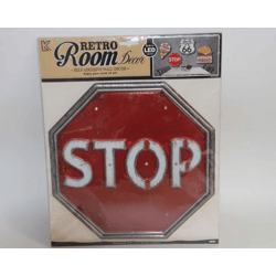 LED-Schild aus Kunststoff Stop 29 x 29 cm 8 LEDs
