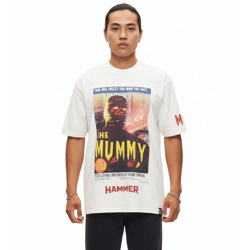 RE:COVERED X HAMMER The Mummy Herren T-Shirt mit großem Front-Print Baumwoll-Shirt RCSTC109 Ecru-Weiß