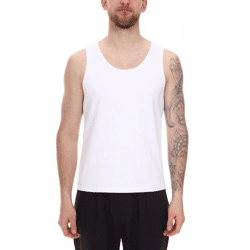STONES Herren Tank Top modernes Muskel-Shirt aus Baumwolle Rundhals-Top Unterhemd Weiß