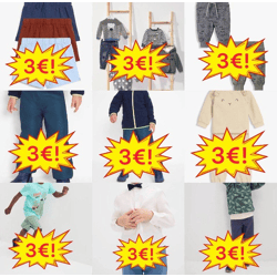 3,00 € pro Stück - Kinderbekleidung Mix, Kategorie A, bekannte Marken, Größen von Babys bis Teenagern, MOQ ab 50 Stück