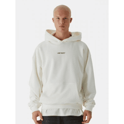 bequemer Lost Youth Herren Hoodie Taschen Slim Fit 460 g/m² mit Baumwolle Weiß