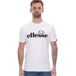ellesse Fuenti T-Shirt Herren Baumwoll-Shirt mit Logo-Print Sport-Shirt SHP16469 Weiß