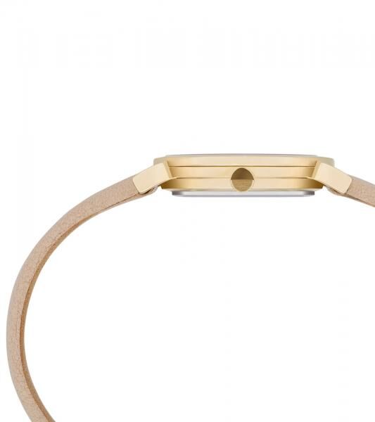 Pierre Cardin Damen Armband-Uhr schlichtes Ziffernblatt analoge Quarz-Uhr mit Leder-Armband 3ATM 27mm CPI.250 Beige, Schwarz, Wei&szlig;, Rosa