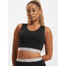 sportliches Freddy Damen T-Shirt Stretch mit Baumwolle Schwarz