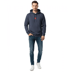 weicher ON THAT ASS Kean Hoodie Herren Baumwoll-Sweater mit Fleece-Innenfutter Navy-Blau