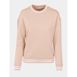 weiches Build Your Brand Damen Sweatshirt Rippbündchen 300 g/m² mit Baumwolle Beige