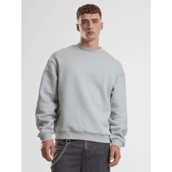 weiches URBAN CLASSICS Herren Sweatshirt Rippbündchen 330 g/m² mit Baumwolle Grau