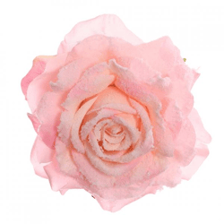 Dekorative Rose mit Clip, rosa, 14 cm