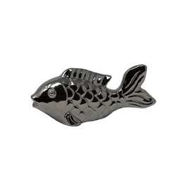 Deko-Fisch aus Keramik Silber ca. 20 × 6 × 8,5 cm