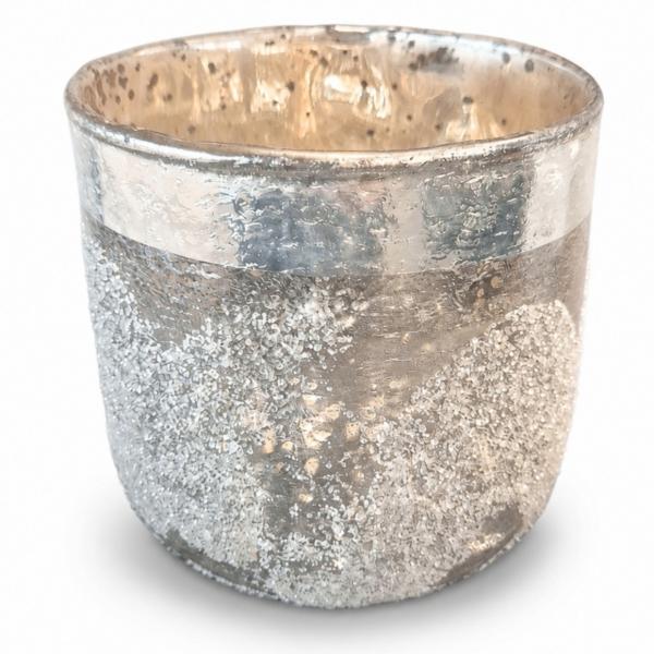 J-Line Teelichthalter „Frosty“ aus Glas, 13 cm