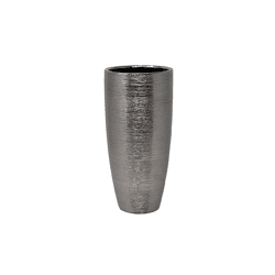 Keramik-Vase Silber breit ca. 13,5 × 13,5 × 27,5 cm