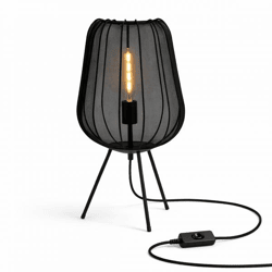 Light & Living Tischleuchte Plumeria schwarz 60 cm