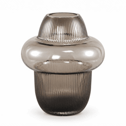 PTMD Vase Marlene Rauchglas braun 19,5 cm