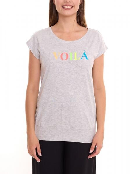 2er Set AJC Damen T-Shirt Rundhals-Shirt Baumwoll-Shirt Kurzarm-Shirt 71333114 Grau/Rosa
