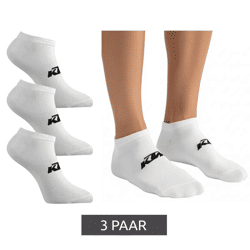 3 Pairs of KTM Sports Socks, Sneaker Socks with Logo, Cotton Socks, Oeko-Tex 100 Certified, KTM/1/SLCX3/BL, White