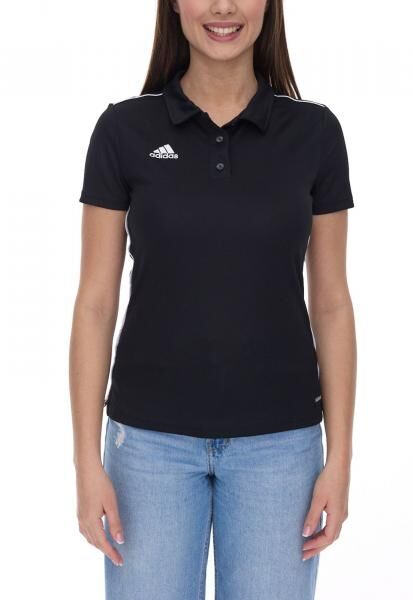 adidas Core 18 Damen Polo-Shirt Kurzarm-Shirt mit AEROREADY-Technologie Alltags-Shirt CE9039 Schwarz/Wei&szlig;