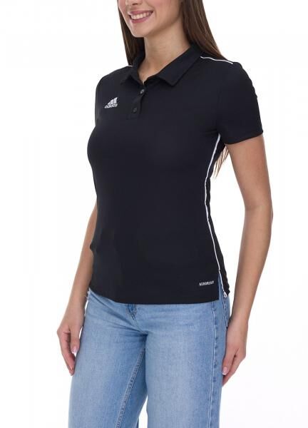 adidas Core 18 Damen Polo-Shirt Kurzarm-Shirt mit AEROREADY-Technologie Alltags-Shirt CE9039 Schwarz/Wei&szlig;