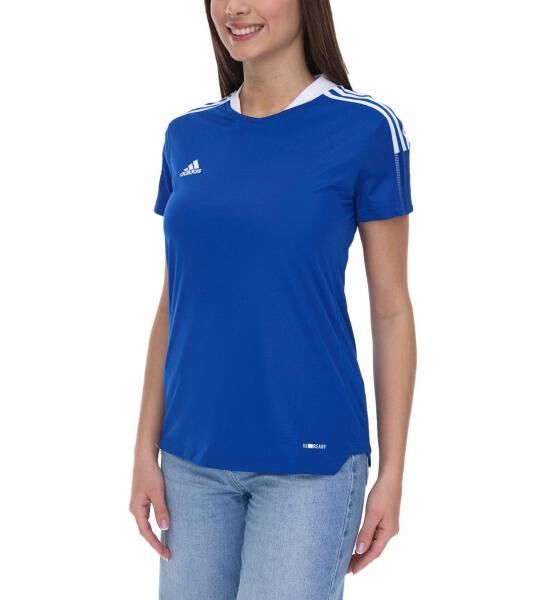 adidas TIRO 21 Trikot Damen Trainings-Shirt mit AeroReady aus recyceltem Material Sport-Shirt Fitness-Shirt GM7583 Blau