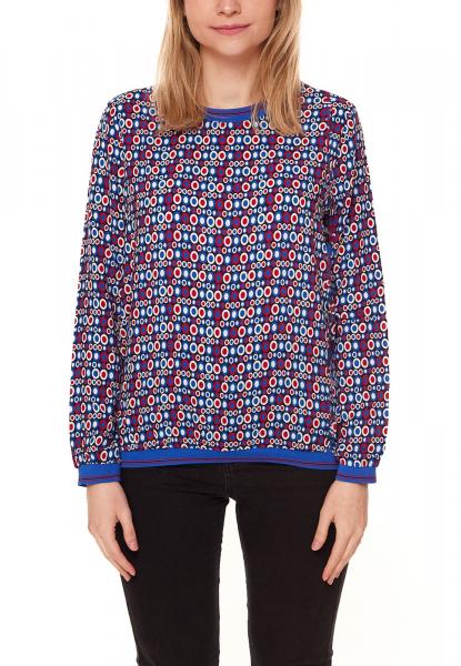 Aniston CASUAL Damen Blusen-Shirt im Retro-Design Bluse figurumspielend 12710658 Schwarz/Bunt