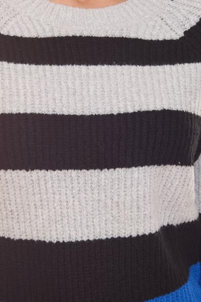 Aniston CASUAL Damen Strick-Pullover gestreifter Rundhals-Pulli 38395131 Schwarz/Grau/Blau