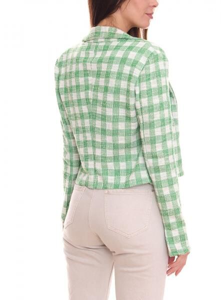 Aniston CASUALS Damen Blazer karierter Kurzblazer mit Zierkn&ouml;pfen 98869141 Gr&uuml;n