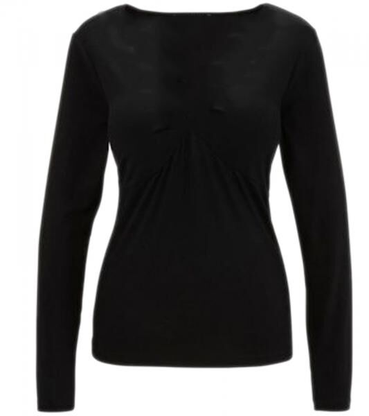 Aniston SELECTED Damen Langarm-Shirt mit Knotendetails Alltags-Pullover 15858260 Schwarz