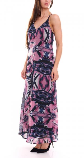 Aniston SELECTED Damen Sommer-Kleid Maxi-Kleid mit Allover-Print 62973444 Violett/Bunt
