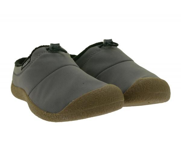 Bequeme KEEN Howser 3 Slide Herren Barfu&szlig;schuhe Atmungsaktive Freizeit-Schuhe aus recyceltem Kunststoffstrick Slipper 1031048 Grau