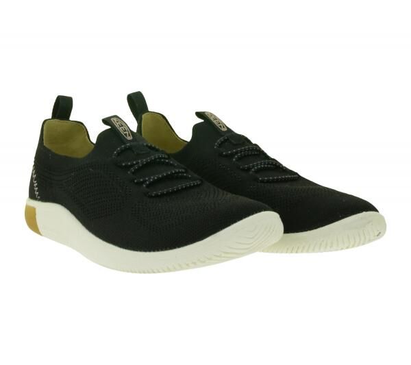 Bequeme KEEN KNX Knit Lace Damen Barfu&szlig;schuhe Atmungsaktive Freizeitschuhe mit Strick-Obermaterial 1030078 Schwarz