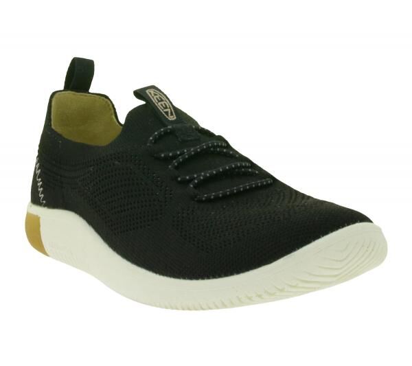 Bequeme KEEN KNX Knit Lace Damen Barfu&szlig;schuhe Atmungsaktive Freizeitschuhe mit Strick-Obermaterial 1030078 Schwarz