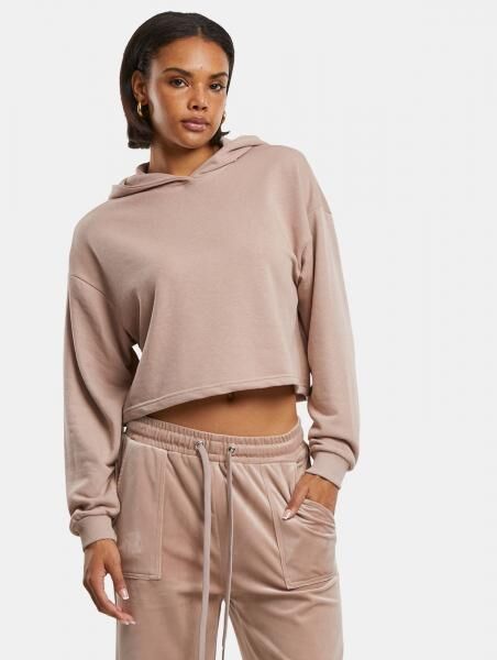 bequemer Urban Classics Damen Hoodie Rippb&uuml;ndchen Kapuze 280 g/m&sup2; Alt-Rosa