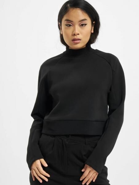 bequemes URBAN CLASSICS Damen Sweatshirt Stretch 340 g/m&sup2; Schwarz