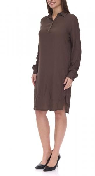 BOYSEN&acute;S Kleid Damen Hemdblusen-Kleid in Crinkle Optik leicht durchscheinend 42883962 Braun