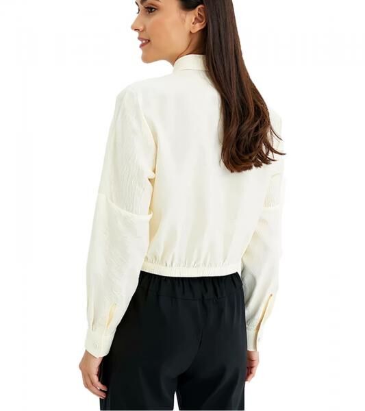 Damen Sommer-Bluse lang&auml;rmlige Crepe-Bluse Gro&szlig;e Gr&ouml;&szlig;en 920882 Beige