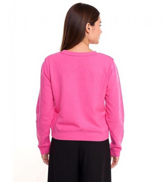 DELMAO Cropped Sweater verk&uuml;rzt geschnittener Damen Baumwoll-Pullover 42556633 Pink