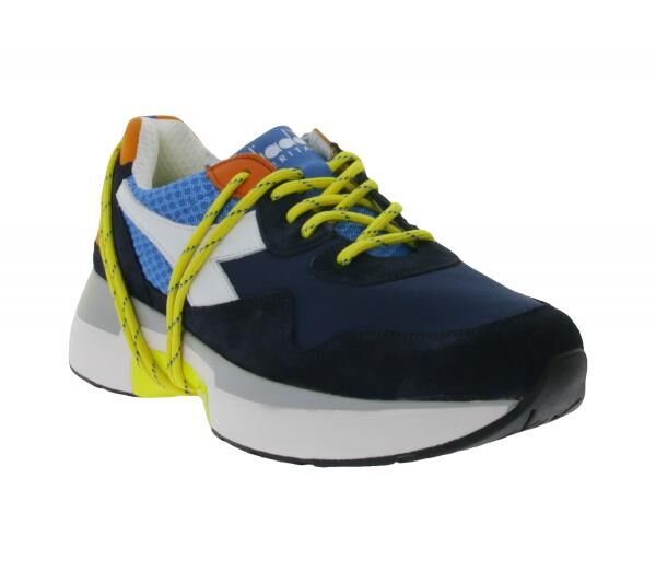 diadora N9000 Txs H Mesh Sneaker Made in Portugal mit Wildleder-Overlays 201.174817 01 65096 Blau/Wei&szlig;/Gelb