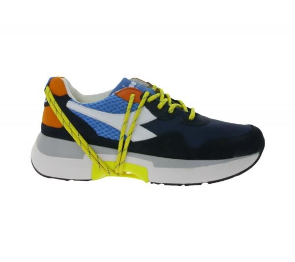 diadora N9000 Txs H Mesh Sneaker Made in Portugal mit Wildleder-Overlays 201.174817 01 65096 Blau/Wei&szlig;/Gelb