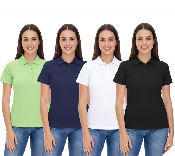 ELEVATE Ottawa Damen Polo-Shirt Sport Polo-Hemd Pique-Strick Cool-Fit 220 g/m&sup2; 39083 in Gr&uuml;n, Navy, Wei&szlig; oder Schwarz