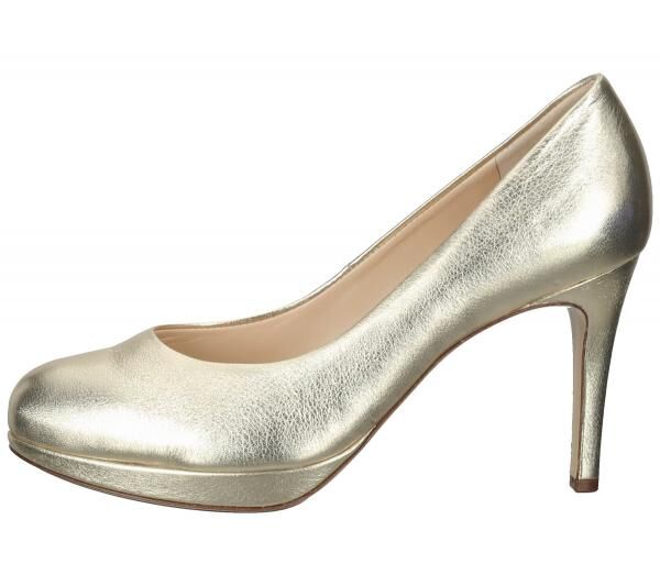 h&ouml;gl Cosymetal Damen Echtleder-Pumps elegante Stilettos Abend-Schuhe 3-12 8001 7500 Platin/Gold