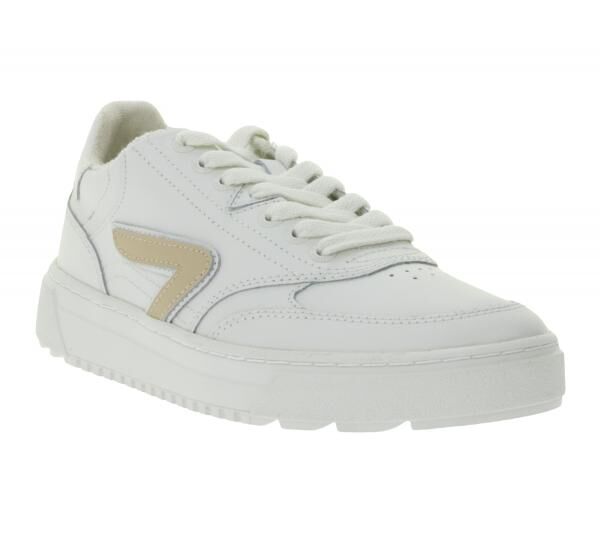 HUB Duke Damen Sneaker mit Terry-F&uuml;tterung Echtleder-Schuhe W50008L31-L10-947 Wei&szlig;/Beige