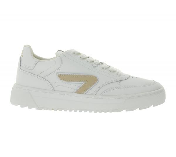 HUB Duke Damen Sneaker mit Terry-F&uuml;tterung Echtleder-Schuhe W50008L31-L10-947 Wei&szlig;/Beige