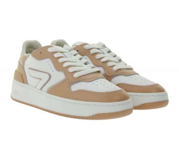 HUB Smash L31 Damen Sneaker mit Terry-F&uuml;tterung Echtleder-Schuhe W50008L31-L10-947 Wei&szlig;/Rosa