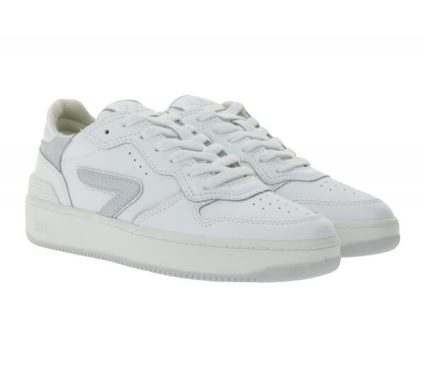HUB Smash L31 Damen Sneaker mit Terry-F&uuml;tterung Echtleder-Schuhe W5008L31-L10-945 Wei&szlig;/Silber