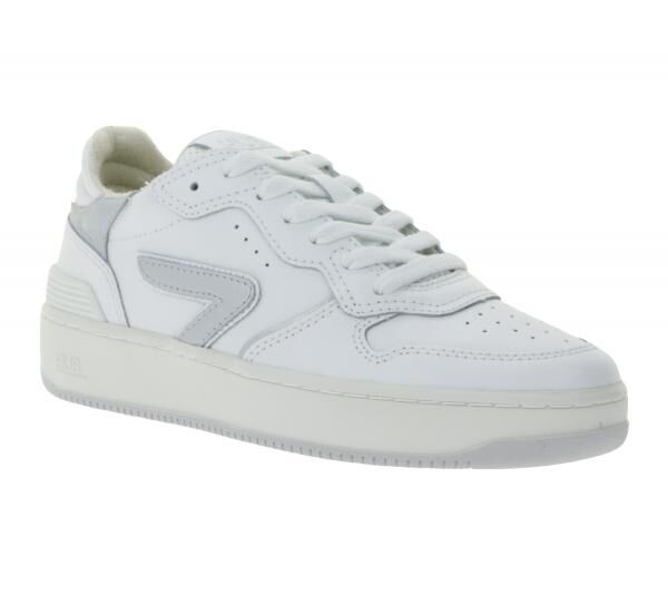 HUB Smash L31 Damen Sneaker mit Terry-F&uuml;tterung Echtleder-Schuhe W5008L31-L10-945 Wei&szlig;/Silber