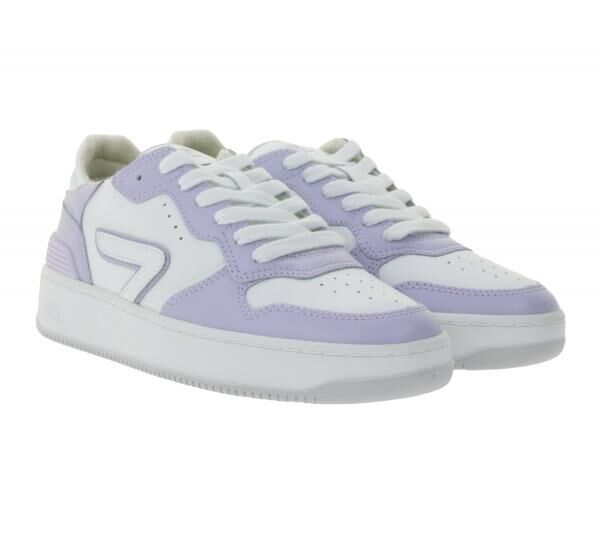 HUB Smash L31 Damen Sneaker mit Terry-F&uuml;tterung Echtleder-Schuhe W5008L31-L10-948 Wei&szlig;/Lila