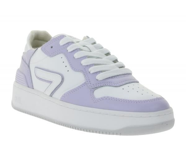 HUB Smash L31 Damen Sneaker mit Terry-F&uuml;tterung Echtleder-Schuhe W5008L31-L10-948 Wei&szlig;/Lila
