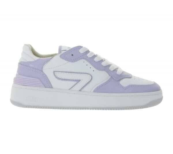 HUB Smash L31 Damen Sneaker mit Terry-F&uuml;tterung Echtleder-Schuhe W5008L31-L10-948 Wei&szlig;/Lila